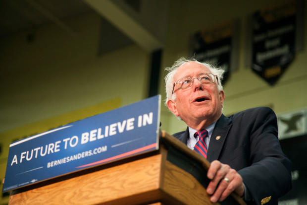 Democratic presidential hopeful Sen. Bernie Sanders spoke to an enthusiastic crowd of supporters at Hudson's Bay High School in Vancouver Washington Sunday