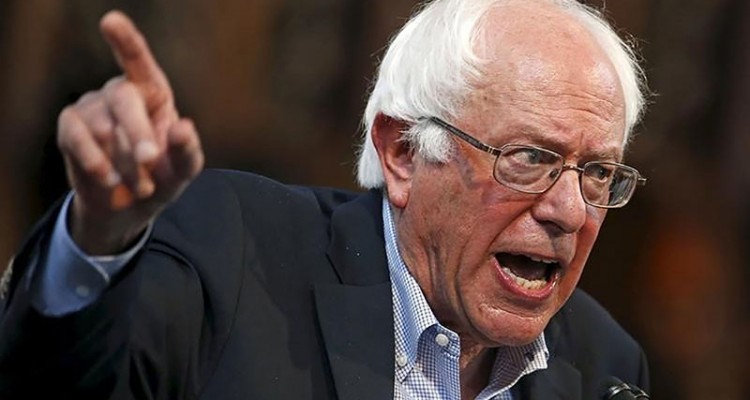 Sen. Bernie Sanders Vermont independent and Democratic presidential hopeful delivers a fiery speech at a campaign event in Chicago in September