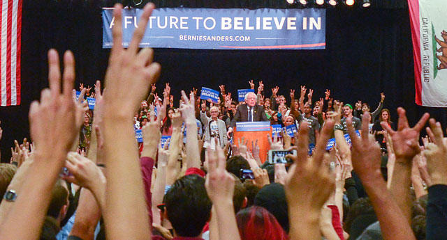 Bernie Sanders speaks at the San Diego Convention Center March 22