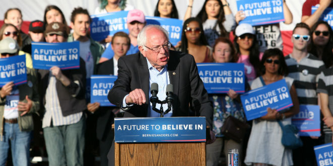 Bernie Sanders speaks in Irvine California