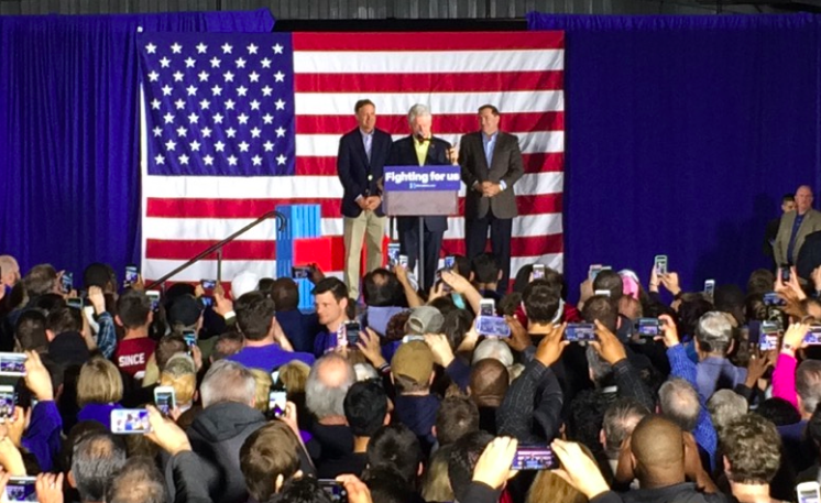 Former Pres. Bill Clinton was introduced by Fort Wayne Mayor Tom Henry Sen. Joe Donnelly and former Indiana Gov. Evan Bayh