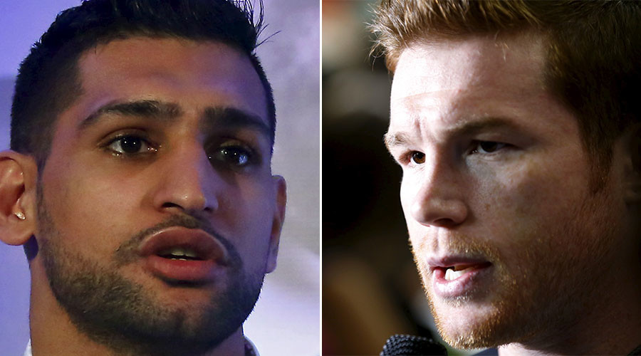 British boxer Amir Khan and Middleweight boxing champion Canelo Alvarez