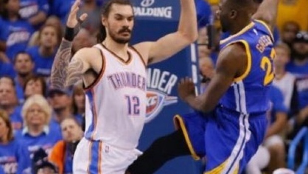 Steven Adams took one where it hurts