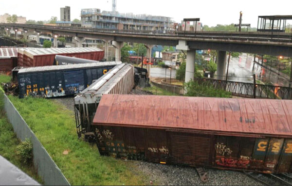 Freight train derails in US, spills hazardous chemical