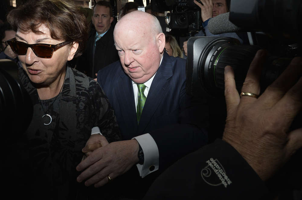 Conservative Sen. Mike Duffy arrives at the Ottawa court house on Thursday April 21st 2016. iPolitics  Matthew Usherwood