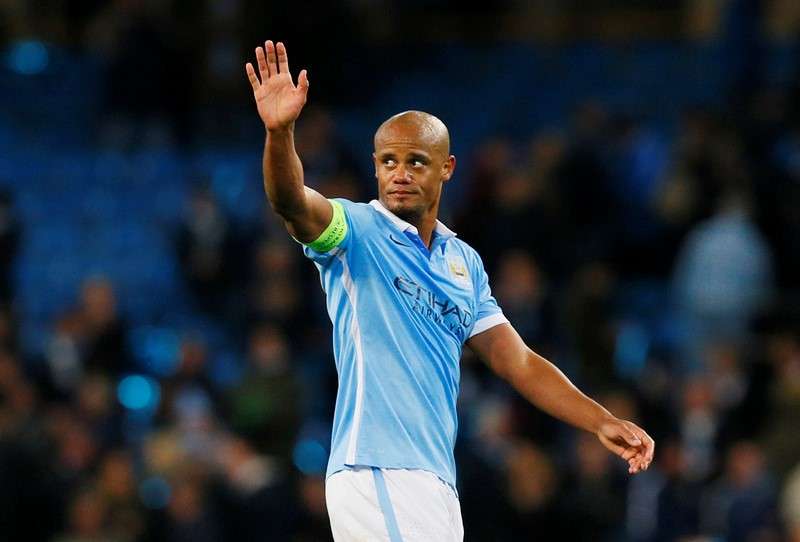 Football Soccer- Manchester City v Real Madrid- UEFA Champions League Semi Final First Leg- Etihad Stadium Manchester England- 26/4/16 Manchester City's Vincent Kompany celebrates at the end of the match Action Images via Reuters  Jason Cairnduff L