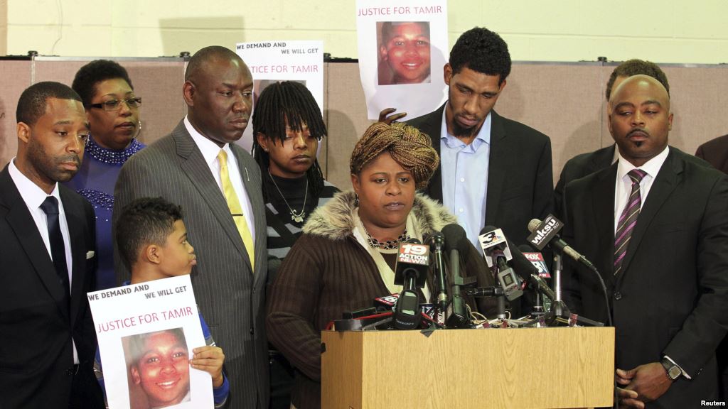 Samaria Rice the mother of Tamir Rice the 12-year-old boy who was fatally shot by а Cleveland police officer speaks during a news conference at the Olivet Baptist Church in Cleveland Ohio Dec. 8 2014