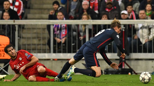 Torres appeared to be just outside the box when he was tripped by Javi Martinez