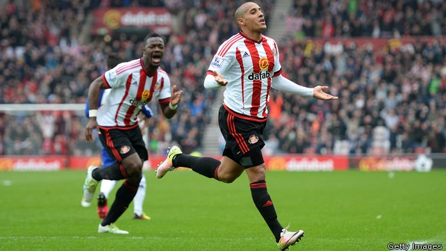 Wahbi Khazri of Sunderland celebrates scoring his team's first goal