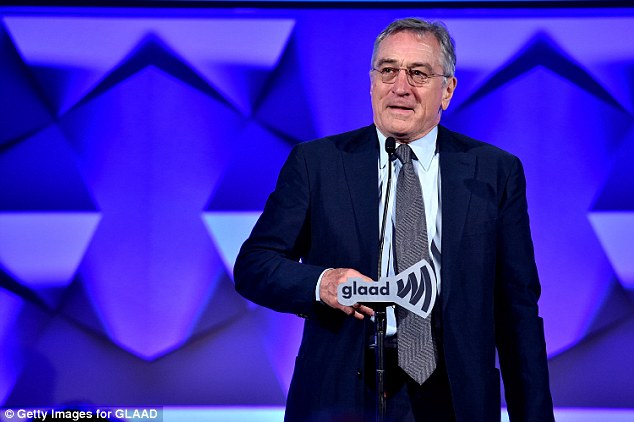 De Niro whose father lived as an openly gay man towards the end of his life was being honored by the Gay and Lesbian Alliance Against Defamation for a documentary on the man's life