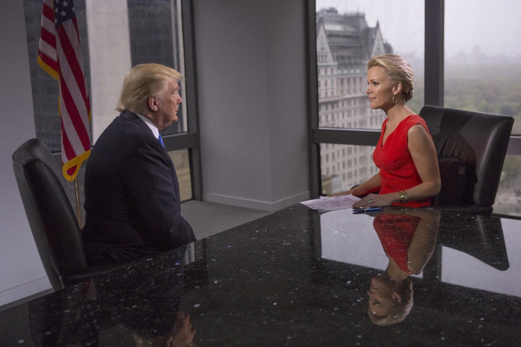 Credit Fox Megyn Kelly right and Donald Trump left during the FOX special'Megyn Kelly presents that aired Tuesday