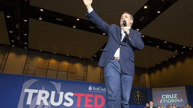 Republican presidential candidate speaks during a rally at the Century Center in South Bend Ind. Thursday