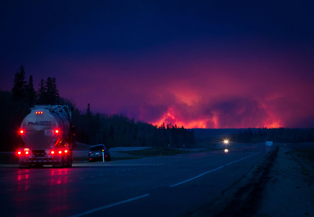 Darryl Dyck  Bloomberg via Getty Images
More than 88,000 Albertans have fled their homes in the province's largest fire evacuation in history