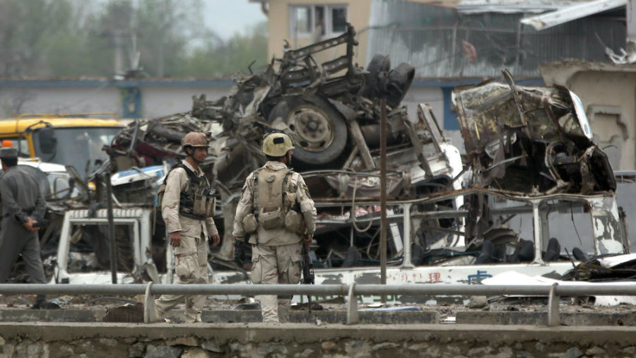 A suicide bomber arrived in a vehicle full of explosives to the parking lot of the training ground for Afghan Intelligence unit