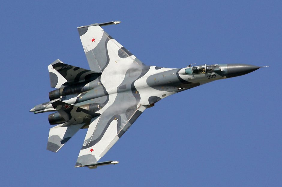 The Su-27 fighter jet the type of aircraft that conducted a “barrel roll” over the top of a US Air Force RC-135 that was flying a reconnaissance mission in the international airspace above the Baltic Sea