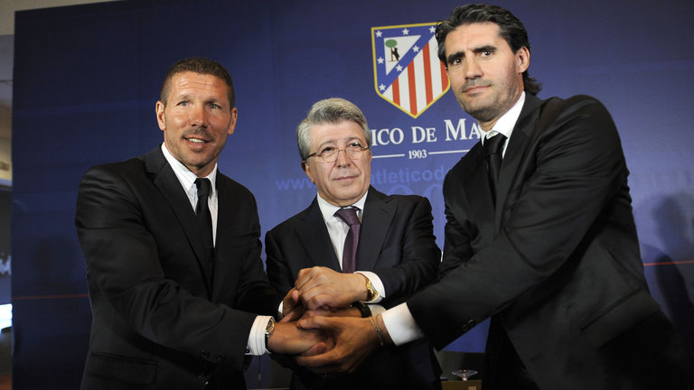 Diego Simeone is introduced as Atletico's new manager in December 2011