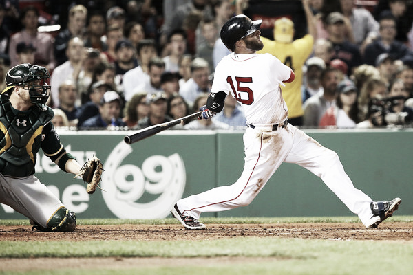 Dustin Pedroia hits a home run in the third inning