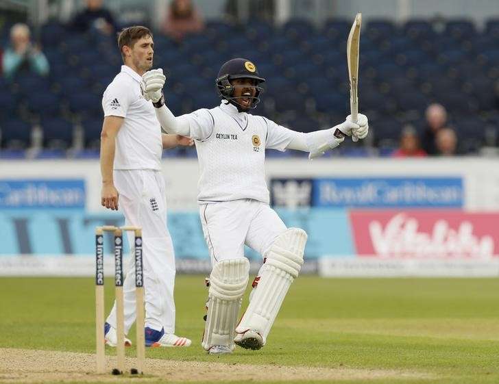 Britain Cricket- England v Sri Lanka- Second Test- Emirates Durham ICG- 30/5/16 Sri Lanka's Dinesh Chandimal celebrates his century Action Images via Reuters  Jason Cairnduff Livepic