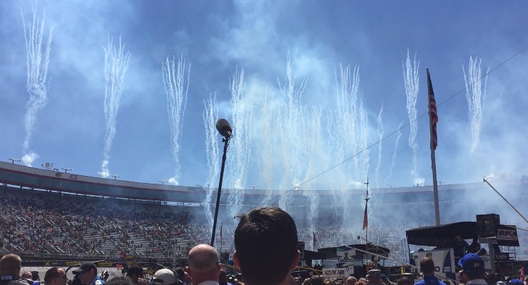 Fireworks going off during the national anthem. By Christian Espinoza