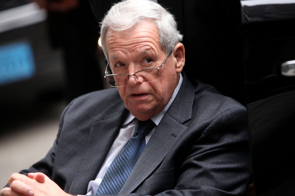 Former House Speaker Dennis Hastert leaves the Dirksen Federal Court House in a wheelchair after his sentencing