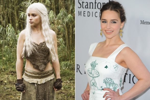 Emilia Clarke as khalessi in game of thrones