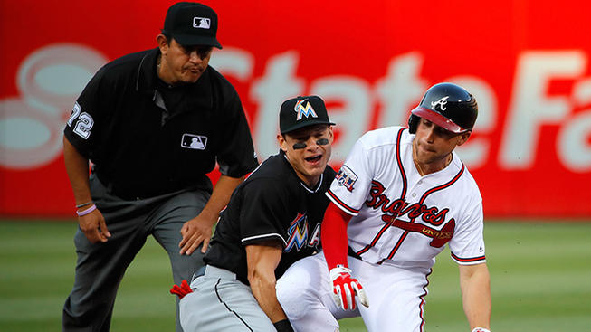 Getty Images The Braves are 4-0 against Miami this year