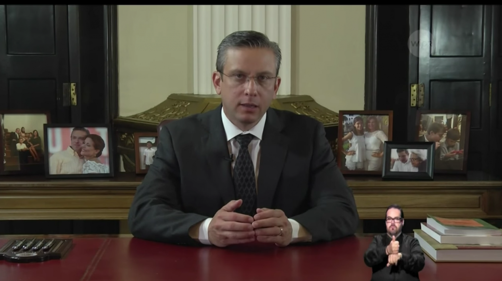 Governor of Puerto Rico Alejandro Javier García Padilla addresses the island ahead of Monday's missed debt payment