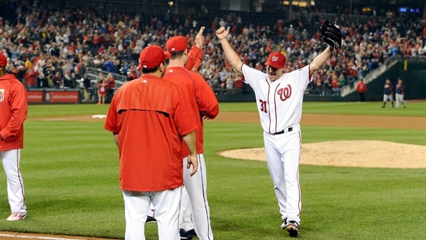 WASHINGTON DC- MAY 11 Max Scherzer #31 of the Washington Nationals pitches in the first inning against the Detroit Tigers at Nationals Park