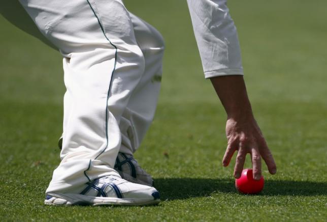 Australia's David Warner fields the pink ball during the first day of the third cricket test match against New Zealand at the Adelaide Oval in South Australia