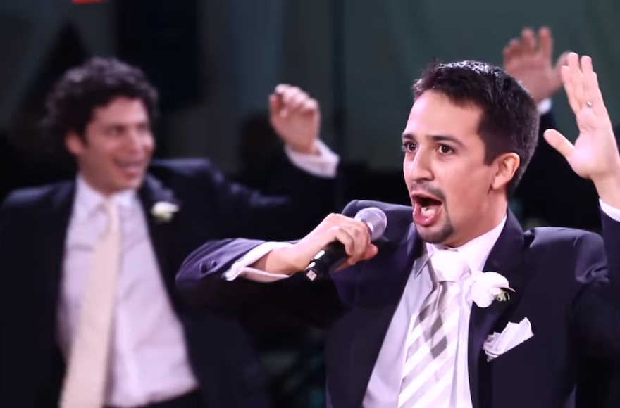 'Hamilton creator and star Lin Manuel Miranda performing “To Life! from'Fiddler on the Roof at his wedding in 2010