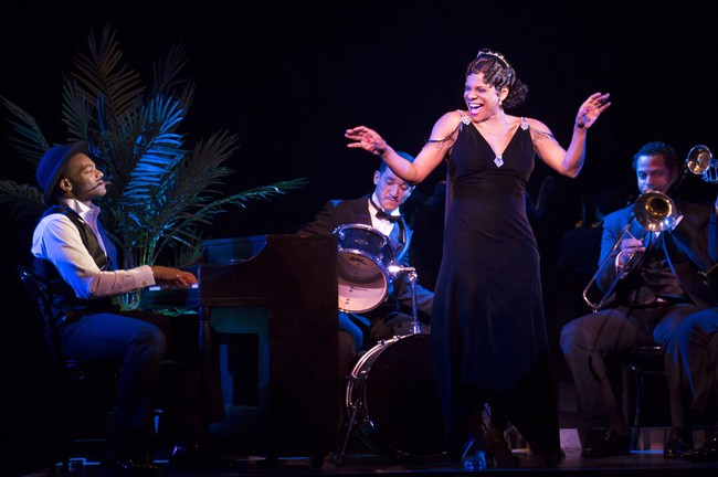 This image released by Philip Rinaldi Publicity shows Brandon Victor Dixon left and Audra Mc Donald during a performance