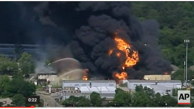 Black smoke billows from Houston warehouse fire