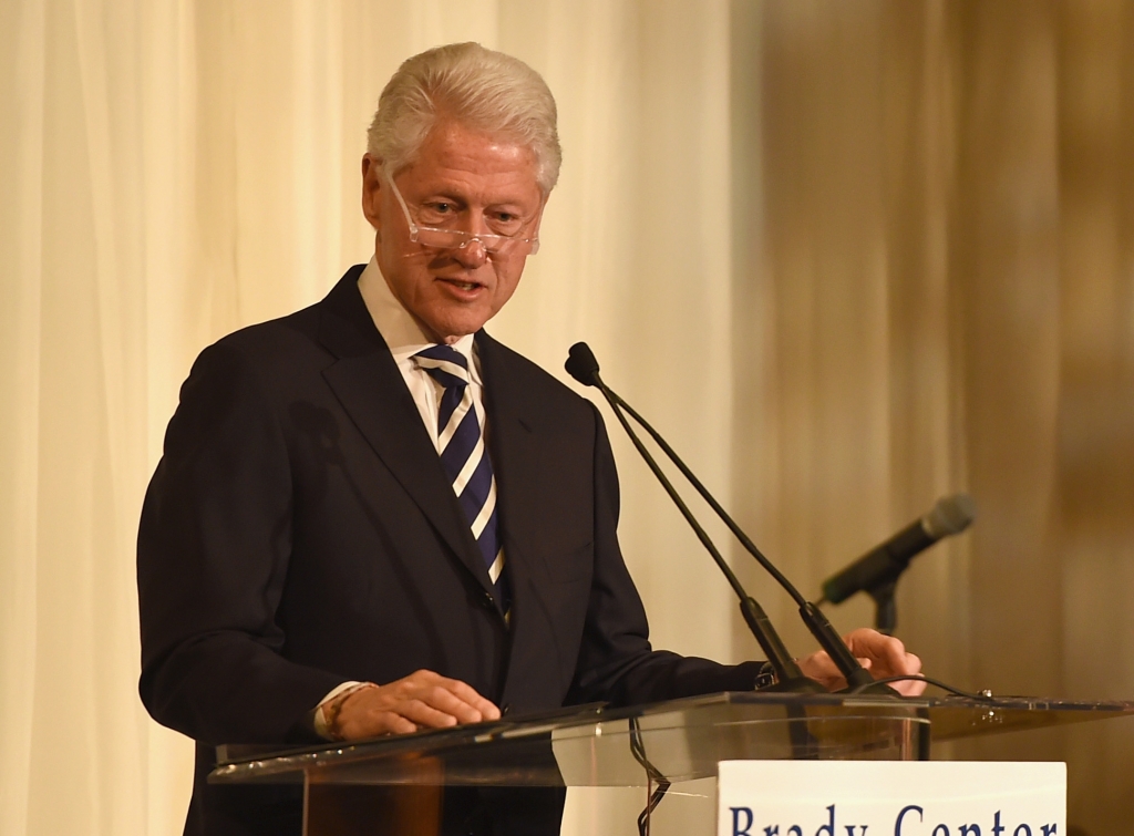 LOS ANGELES CA- MAY 04 42nd President of the United States Bill Clinton speaks onstage at the 2016 Los Angeles Brady Bear Awards Gala at Four Seasons Hotel Los Angeles at Beverly Hills