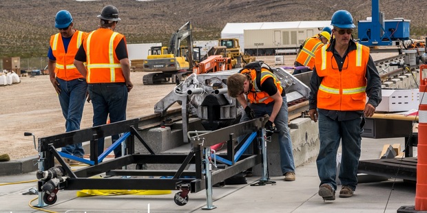 The Hyperloop is essentially a maglev train housed inside a near-vacuum tube. Wednesday's test didn't involve the tubes and this time the sled was mounted on rails