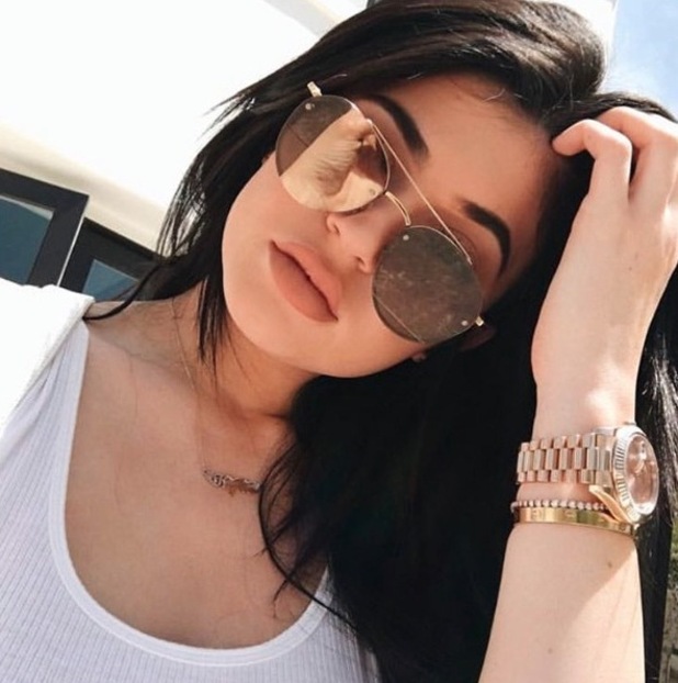 Keeping Up With The Kardashians star Kylie Jenner shows off her latest Lip Kit matte shade on Instagram 9th May 2016