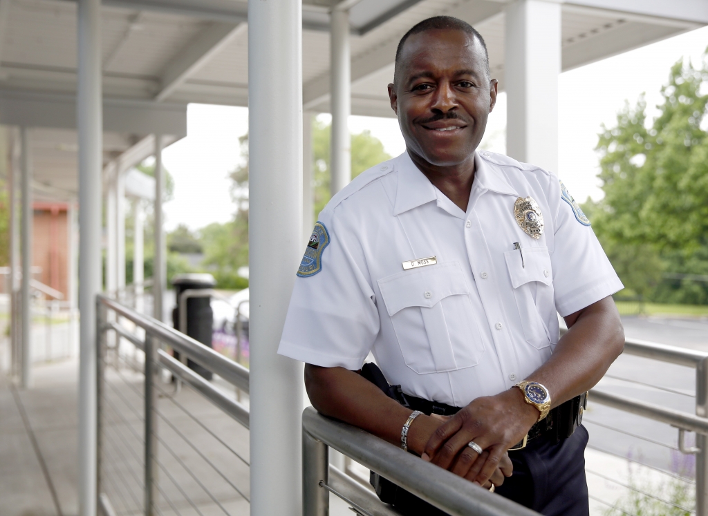 Delrish Moss poses for a portrait in Ferguson Mo