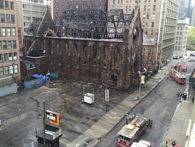 Video: New York firefighters battle 3-alarm fire at historic church