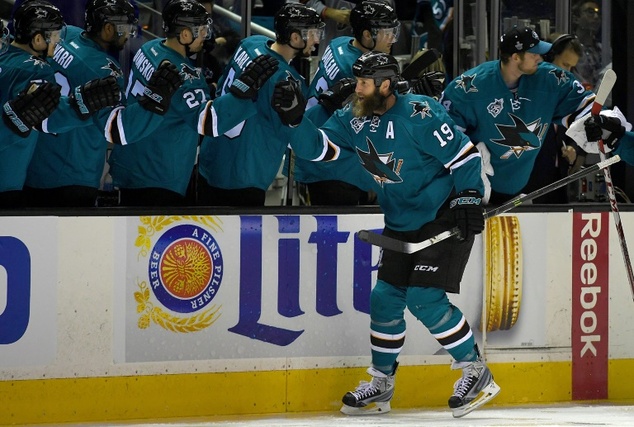 Joe Thornton #19 of the San Jose Sharks was chosen for Team Canada for the World Cup of Hockey