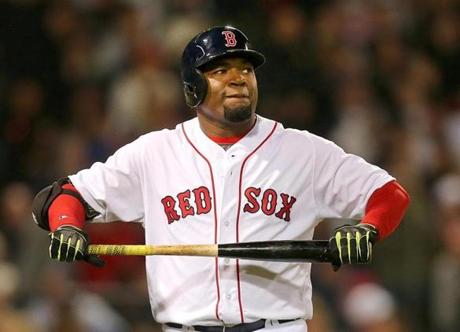 Boston-4/28/16 Boston red Sox vs Atlanta Braves. Sox David Ortiz seemed like he wanted to break his bat after striking out in the 5th inning. Boston Globe staff