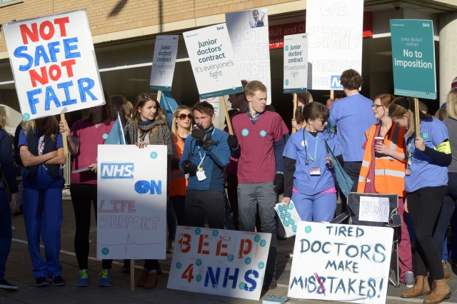 Medics at picket lines as first all-out NHS strike under way