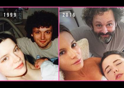 Kate Beckinsale and Michael Sheen recreate CUTE photo taken when daughter Lily Mo was born 17 years ago