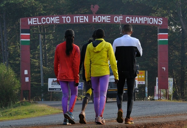 Kenyan athletes arrive for their training camp at Iten