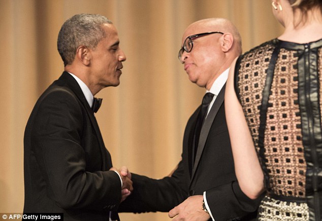 Larry Wilmore paid tribute to Obama and praised him for his work as America's first black president- but drew scrutiny for calling him'my n***a at the end of his remarks