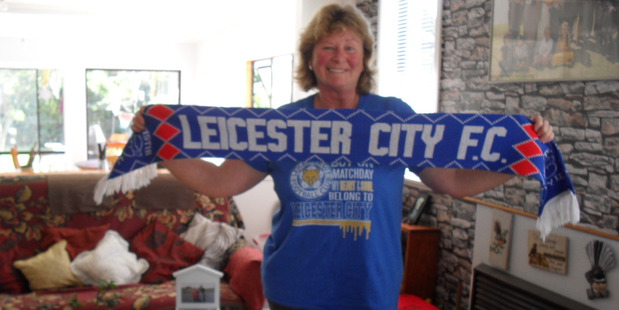 Lifelong Leicester City fan Karen Morunga from Kaikohe was celebrating yesterday after the'Foxes won the English Premier League