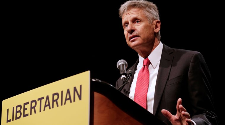 Gary Johnson Libertarian party US presidential election 2016 US Presidential election Democrats Republicans Donald Trump Hilary Clinton third party in US presidential election world news