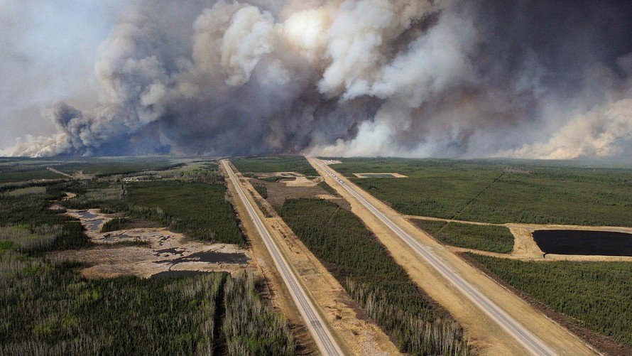 MCPL VanPutten  Canadian Armed Forces  via Reuters              An aerial view of the wildfires near Highway 63 south of Fort McMurray Alberta