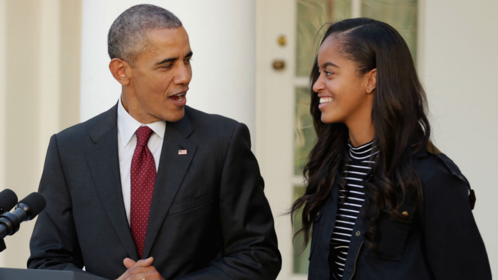 Malia Obama with President Barack Obama