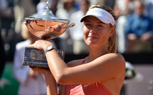 Maria Sharapova and the Italian Open trophy 2015