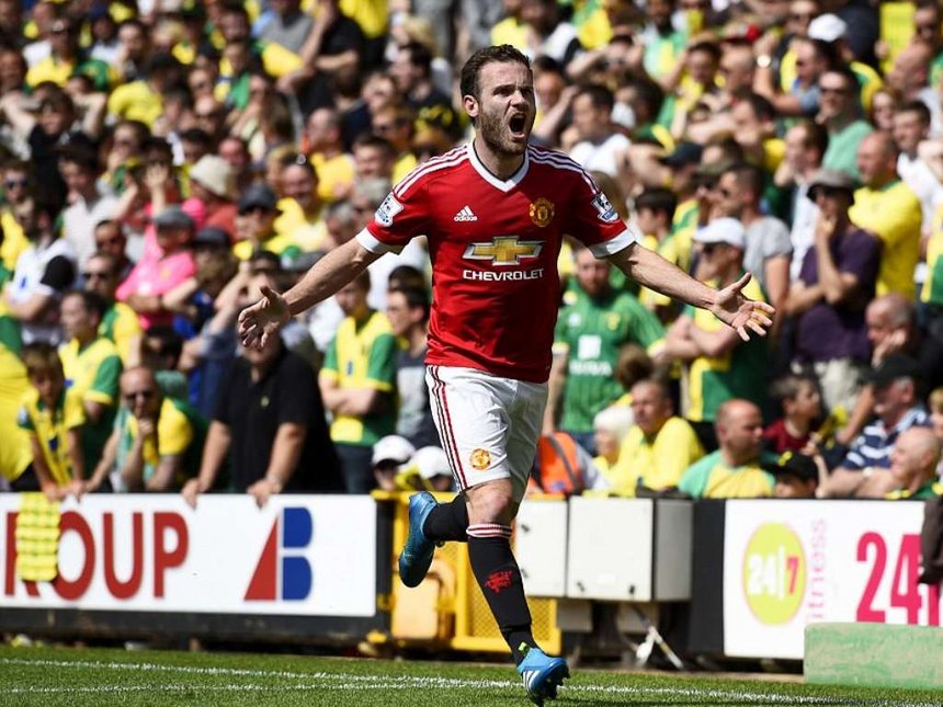 Mata who has more games than any other United outfield player this season celebrates wildly after his goal