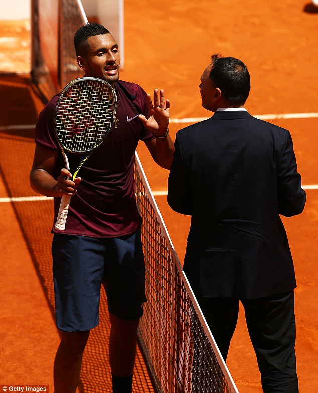 Australian tennis star Nick Kyrgios 21 exploded in rage at an umpire yet again on Wednesday before going on to beat Stan Wawrinka and knock the fourth seed out of the Madrid Open